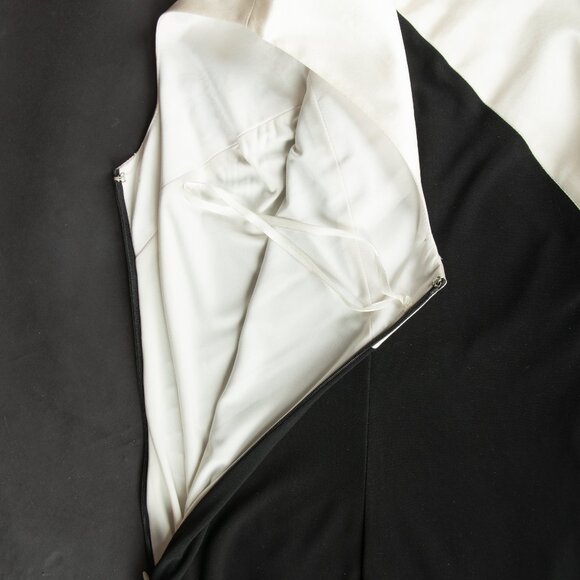 Lauren Ralph Lauren Evening Gown Black and White Embroidered Bodice 2 - Picture 10 of 13